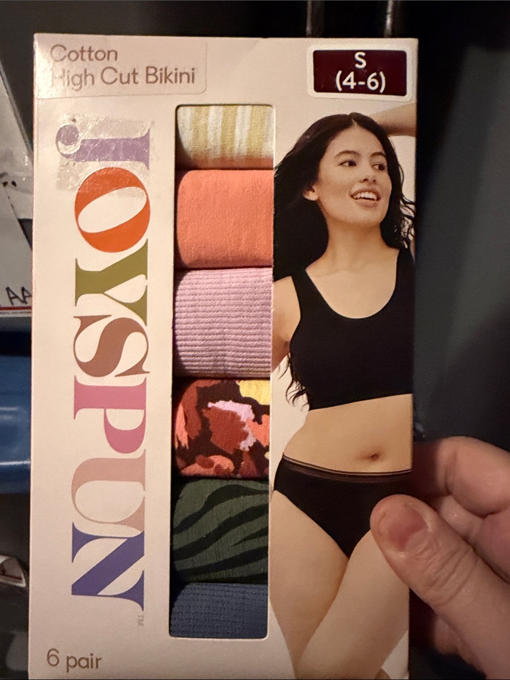 💜Joyspun Women’s High Cut Bikini tag-free 6 pack panties Size:Small(4-6)